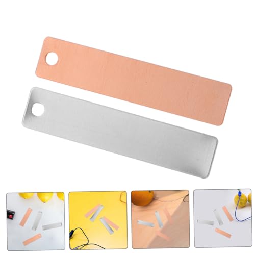 GRIRIW 1 Set Battery Electrode Sheet Batteries Battery Experiment Materials Electrode Strips Electrode Strip for Electroplating Anode for Zinc Plating DIY Fruit Battery Materials Copper