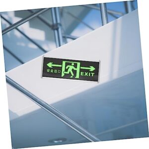 HOMSFOU 1pc Emergency Luminous Post Electricity Saver Indicator Wall Safety Exit Sign Evacuation Indicator Glowing Exit Sticker Self Adhesive Exit Sticker Emergency Exit Indicator