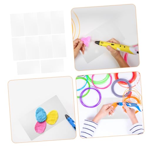 GLEAVI 10pcs Board Drawing Board for 3D Printing Pen 3D Pen Stencils 3D Pen Drawing Mat Convenient Painting Mat 3D Drawing Paper Templates 3D Pen Graffiti Pad White PVC