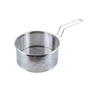 junxian deep frying basket stainless steel frying basket kitchen frying basket noodle dumpling strainer frying pan frying basket frying net(large)