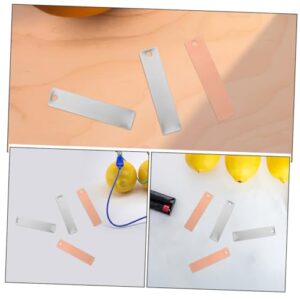 NUOBESTY 2 Sets Battery Electrode Sheet Batteries Zinc Electrode Strip Electrode Strips DIY Fruit Battery Materials Zinc Strip Battery Experiment Materials Zinc Anode Zinc Plate Copper