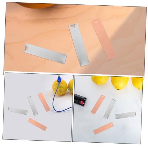 NUOBESTY 2 Sets Battery Electrode Sheet Batteries Zinc Electrode Strip Electrode Strips DIY Fruit Battery Materials Zinc Strip Battery Experiment Materials Zinc Anode Zinc Plate Copper