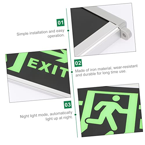 HOMSFOU 1pc Emergency Luminous Post Electricity Saver Indicator Wall Safety Exit Sign Evacuation Indicator Glowing Exit Sticker Self Adhesive Exit Sticker Emergency Exit Indicator