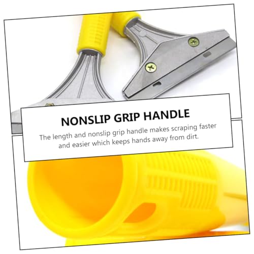 WHAMVOX 4pcs Cleaning Blade Stovetop Griddle Utility Scraper Floor Squeegee Floor Scraper Flooring Tools Paint Tools Tile Scraper Steel Griddle Scraper Tile Tools Yellow Aluminum Alloy