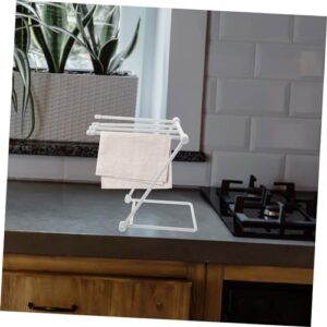 CAXUSD Foldable Cloth Holder Cloths Rack Cloth Rack Cup Holder Towel Rack Kitchen Countertop Rack Storage Rack Light Grey