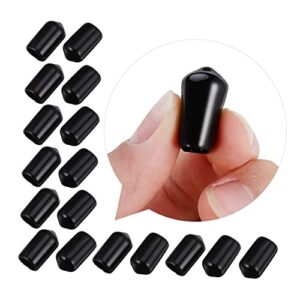 ULTECHNOVO 200pcs Protective Cap Screw Caps End Caps for Tubing Thread Protector Caps Bolt End Caps Pipe Thread Protector Screws Protector Cover Plug Protector Safety Cover Black PVC