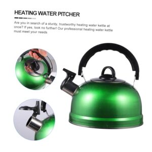 VOSAREA 1pc Chirping Kettle Portable Espresso Machine Whistle Kettle Boiled Teapot Kettle Tea Kettle Espresso Caravan Kettle Camp Water Bottles Large Capacity Kettle Plastic Green