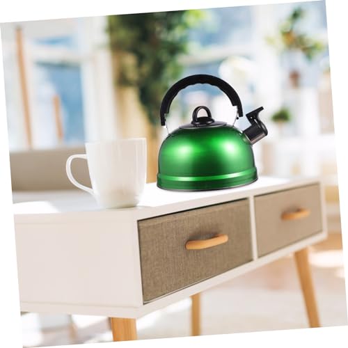 VOSAREA 1pc Chirping Kettle Portable Espresso Machine Whistle Kettle Boiled Teapot Kettle Tea Kettle Espresso Caravan Kettle Camp Water Bottles Large Capacity Kettle Plastic Green