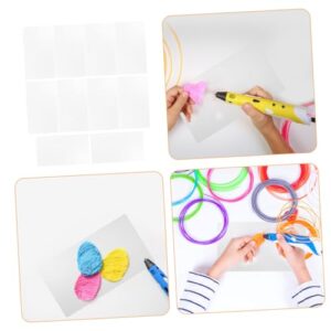 PartyKindom 10pcs Board Transparent Drawing Board Drawing Tool 3D Pen Stencils Convenient 3D Pen Mat Painting Mat 3D Printing Pen Mat Basic Template 3D Pen Graffiti Pad PVC White