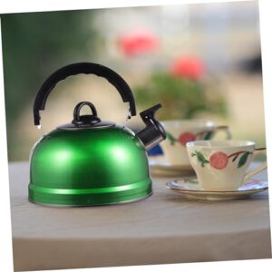 VOSAREA 1pc Chirping Kettle Portable Espresso Machine Whistle Kettle Boiled Teapot Kettle Tea Kettle Espresso Caravan Kettle Camp Water Bottles Large Capacity Kettle Plastic Green