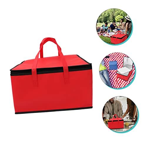 CIYODO Insulation Bags Foldable Lunch Bag Reusable Food Bag Large Insulated Lunch Bag Insulated Shopping Bag Zip Tote Bag Insulated Grocery Bag Window Cooler Bag Non-woven Fabric Red