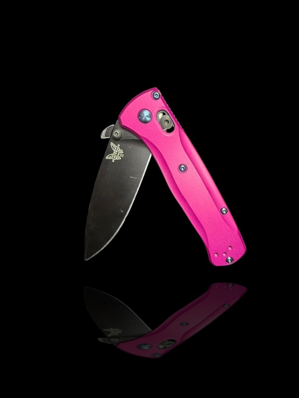 Hot Pink, Smooth, Billet Aluminum, Full Size Bugout, Gift for dad, Everyday Carry Knife Scales