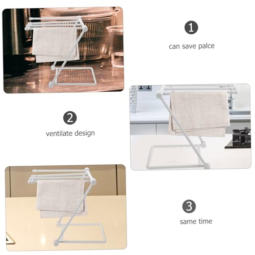 CAXUSD Foldable Cloth Holder Cloths Rack Cloth Rack Cup Holder Towel Rack Kitchen Countertop Rack Storage Rack Light Grey