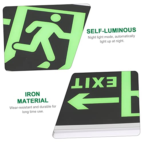 HOMSFOU 1pc Emergency Luminous Post Electricity Saver Indicator Wall Safety Exit Sign Evacuation Indicator Glowing Exit Sticker Self Adhesive Exit Sticker Emergency Exit Indicator