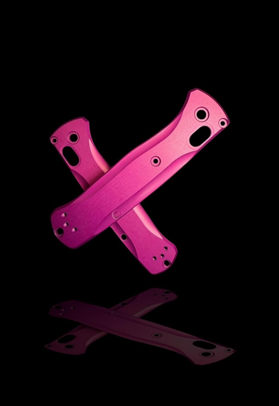 Hot Pink, Smooth, Billet Aluminum, Full Size Bugout, Gift for dad, Everyday Carry Knife Scales