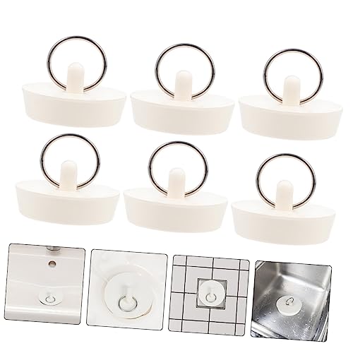 CAXUSD 8pcs Bathtub Drain Stoppers Drain Stopper Bathroom Tub Bathtub Plug Drain Stopper Tub Stopper Bathtub Drain Bathtub Stopper Plug Drain Cover Bathroom Tub Sink Plug Rubber White