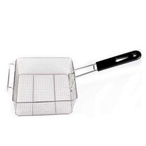 junxian deep frying basket stainless steel hanging steel fryer food fryer basket strainer plastic handle square removable kitchen cooking tools frying net