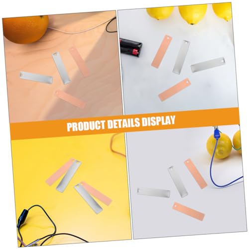 PLAFOPE 1 Set Battery Electrode Sheet Batteries DIY Fruit Battery Materials Zinc Electrode Strip Anode for Zinc Plating Zinc Strip Experiment Supplies Anode for Zinc Electroplating Copper