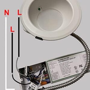 E2 Lighting Commercial Downlight, 6 Inch LED Panel, 3 CCT Tunable, Wattage Tunable 8W/12W/16W, 3000K/4000K/5000K, 15W Emergency Battery Backup, 90 Mins, 4 Pack, AC 100-277V, Recessed Light