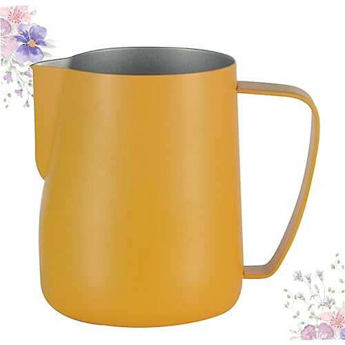 GRADENEVE Coffee Container Cup Sauce Container Milk Frother Pitcher Creamer Art Cup Tea Creamer Milk Steaming Jug Mini Coffee Pot Coffee Espresso Coffee Storage Cup Sauce Jug Yellow