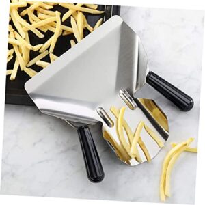 PHENOFICE Double Handle Chip Spatula Chicken Fillet Shovel Fry Bagger Scooper Commercial Fry Scooper Frito Commercial Fry Bagger Popcorn Scooper Cereals Kitchen Scoop Stainless Steel Silver