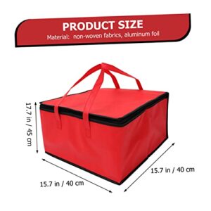 CIYODO Insulation Bags Foldable Lunch Bag Reusable Food Bag Large Insulated Lunch Bag Insulated Shopping Bag Zip Tote Bag Insulated Grocery Bag Window Cooler Bag Non-woven Fabric Red