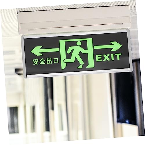 HOMSFOU 1pc Emergency Luminous Post Electricity Saver Indicator Wall Safety Exit Sign Evacuation Indicator Glowing Exit Sticker Self Adhesive Exit Sticker Emergency Exit Indicator