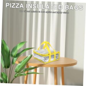 SOLUSTRE 10pcs Pizza Cooler Bag Insulated Bag Reusable Insulated Shipping Bags Cooler Thermal Bag Insulated Cake Carrier Bike Bag Food Tote Plastic Yellow