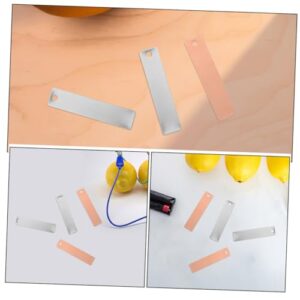 GRIRIW 1 Set Battery Electrode Sheet Batteries Battery Experiment Materials Electrode Strips Electrode Strip for Electroplating Anode for Zinc Plating DIY Fruit Battery Materials Copper