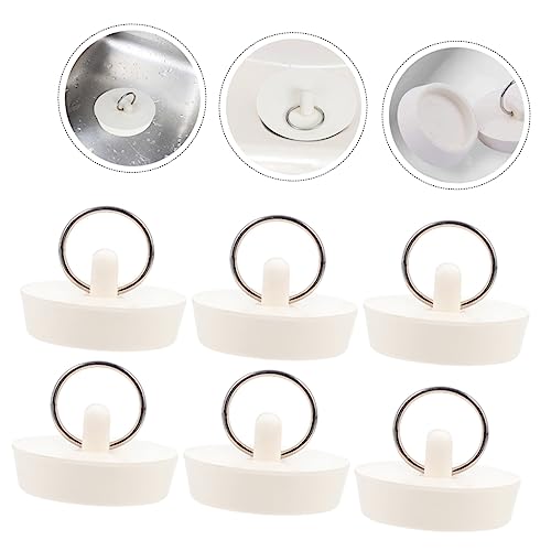 CAXUSD 8pcs Bathtub Drain Stoppers Drain Stopper Bathroom Tub Bathtub Plug Drain Stopper Tub Stopper Bathtub Drain Bathtub Stopper Plug Drain Cover Bathroom Tub Sink Plug Rubber White