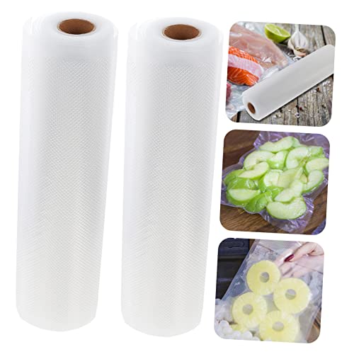 GRADENEVE 2 Rolls Vacuum Storage Bag Vacuum Sealed Storage Bags Vacuum Seal Container Vacuum Freezer Bags Food Sealer Bags Vacuum Sealer Bags for Vegetable Vacuum Saver Bags Pe Transparent