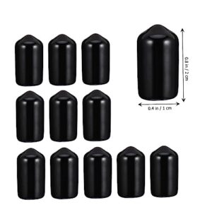 ULTECHNOVO 200pcs Protective Cap Screw Caps End Caps for Tubing Thread Protector Caps Bolt End Caps Pipe Thread Protector Screws Protector Cover Plug Protector Safety Cover Black PVC