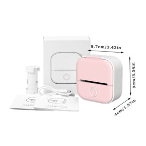 HEALT Sticker Printer- Portable Pocket Printer, Bluetooth Thermal Photo Printer Mini Thermal Printer for iPhone, DIY Journal, Memo, Sticker and Notes, Compatible with Tablets (Pink)