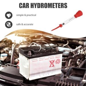 Hohopeti Glass Electro-Hydraulic Hydrometer Electro-Hydraulic Hydrometer Glass Car Electrolytic Densitometer Red Glass Electrolytic Hydrometer