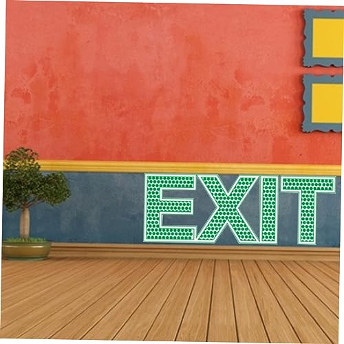 BUGUUYO Luminous Exit Sign Exit Sign Sticker Safety Exit Sign Wall Sticker Exit Sticker Noctilucence Exit Sign Exit Luminous Sticker Exit Decal Exit Wall Decal Exit Wall Sticker Green