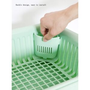 JUNXIAN Dish Rack Cutlery Drying Rack, Kitchen Plate Cup Dish Drying Rack, Drying Rack, Dish Drying Rack and Drain Board with Lid Cover Dish Containers(B,Small)