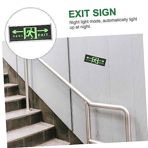 HOMSFOU 1pc Emergency Luminous Post Electricity Saver Indicator Wall Safety Exit Sign Evacuation Indicator Glowing Exit Sticker Self Adhesive Exit Sticker Emergency Exit Indicator