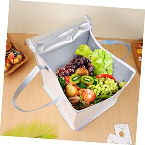 COLLBATH 2 Pcs Insulation Food Transport Portable Food Warmer Insulated Food Large Grocery Zippered Top Insulated Food Carrier Cooler Aluminum Non-woven Fabric