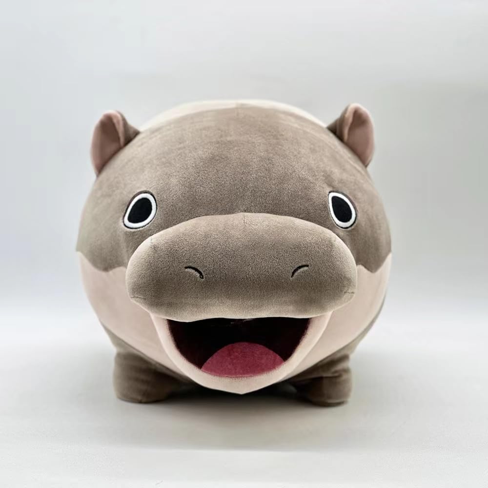 Moo Deng Hippo Plush,Cute Pygmy Hippo Plushie Toy,2024 Moo Deng Hippo Plushies Soft Plush Toy for Kids Fans,Soft Baby Hippopotamus Stuffed Animal Pillow (moo deng)