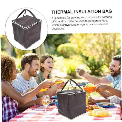 SOLUSTRE Crock Insulated Bag Insulated Tote Bag Insulated Lunch Bag Pizza Insulated Bag Pizza Carrier Bag Grocery Shopping Bags Insulated Catering Bag Grocery Bags Insulated Cloth Coffee