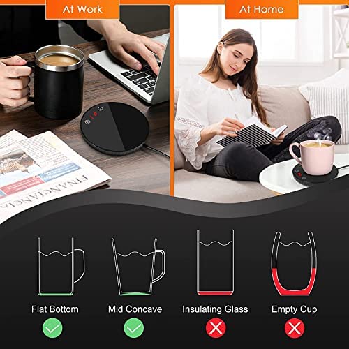 Coffee Mug Warmer, Coffee Warmer with 2 Temp Settings, Candle Warmer w/Auto Shut Off &1-12H Timer, Coffee Warmer for Desk Home Office, Coffee Cup Warmer for Coffee, Beverage, Milk, Tea, Hot Chocolate