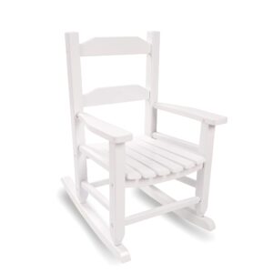 hngilkoo kids wooden indoor rocking chair for toddlers comfy recliner rocker for baby children ages 3-6 outdoor lounge chair girls playroom white