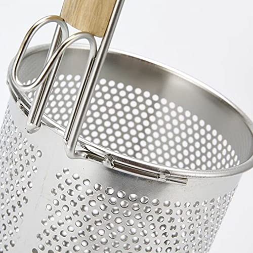 JUNXIAN Deep Frying Basket Frying Basket Stainless Steel Slotted Spoon Mesh Basket Fryer French Fries Baked Vegetables Frying Basket Sink Filter Frying Net(14cm)