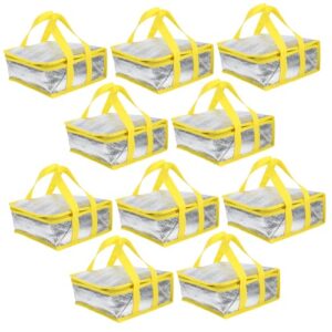 10pcs pizza cooler bag insulated bag pizza bags for large insulated cooler bag insulated cake carrier insulated pizza bag cake insulation bag pizza tray bag plastic yellow osolady