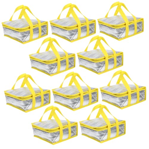 10pcs Pizza Cooler Bag Insulated Bag Pizza Bags for Large Insulated Cooler Bag Insulated Cake Carrier Insulated Pizza Bag Cake Insulation Bag Pizza Tray Bag Plastic Yellow OSOLADY