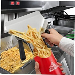 PHENOFICE Double Handle Chip Spatula Chicken Fillet Shovel Fry Bagger Scooper Commercial Fry Scooper Frito Commercial Fry Bagger Popcorn Scooper Cereals Kitchen Scoop Stainless Steel Silver