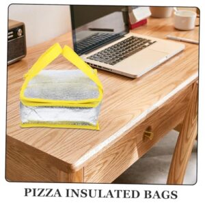 SOLUSTRE 10pcs Pizza Cooler Bag Insulated Bag Reusable Insulated Shipping Bags Cooler Thermal Bag Insulated Cake Carrier Bike Bag Food Tote Plastic Yellow