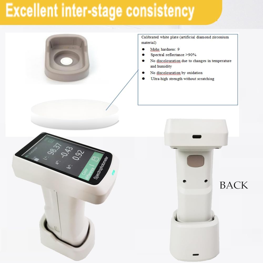 VTSYIQI Color Spectrophotometer Colorimeter Lab Spectrophotometers with Φ8mm Φ11mm Measuring Diameter Repeatability ΔE*ab≤ 0.04 Display Accuracy 0.01 Measurement Structure D/8 SCI