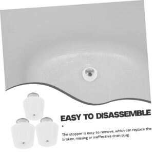 Homoyoyo 1set Leak-Proof Silicone Stopper Sink Stoppers Bath Tubs Bathroom Drain Plug Bath Plugs Tub Stopper Bathtub Sink Stopper Bathtub Accessories Bath Tub Plug Drain Cover White 3pcs