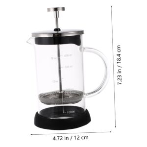 CIYODO 1pc Espresso Machine Espresso Ground Coffee Manual Coffee Press Double Walled Coffee Pot Pour- over Coffee Maker Tea Infuser Tea Kettle Transparent Stainless Steel